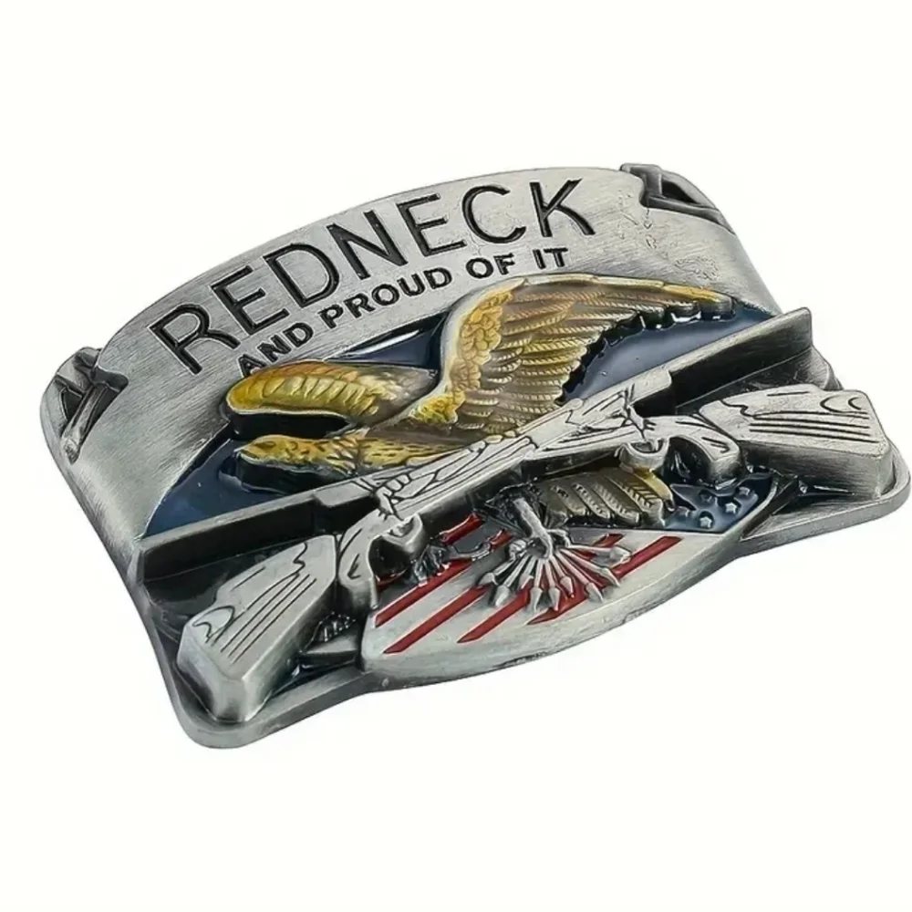 New Redneck and proud of it men's belt buckles